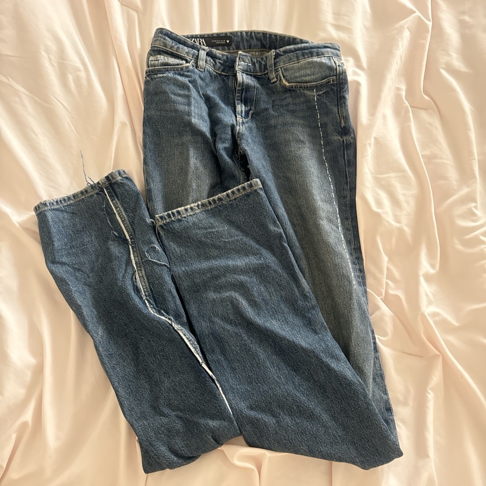 Zara Women's Straight Leg Jeans - Blue